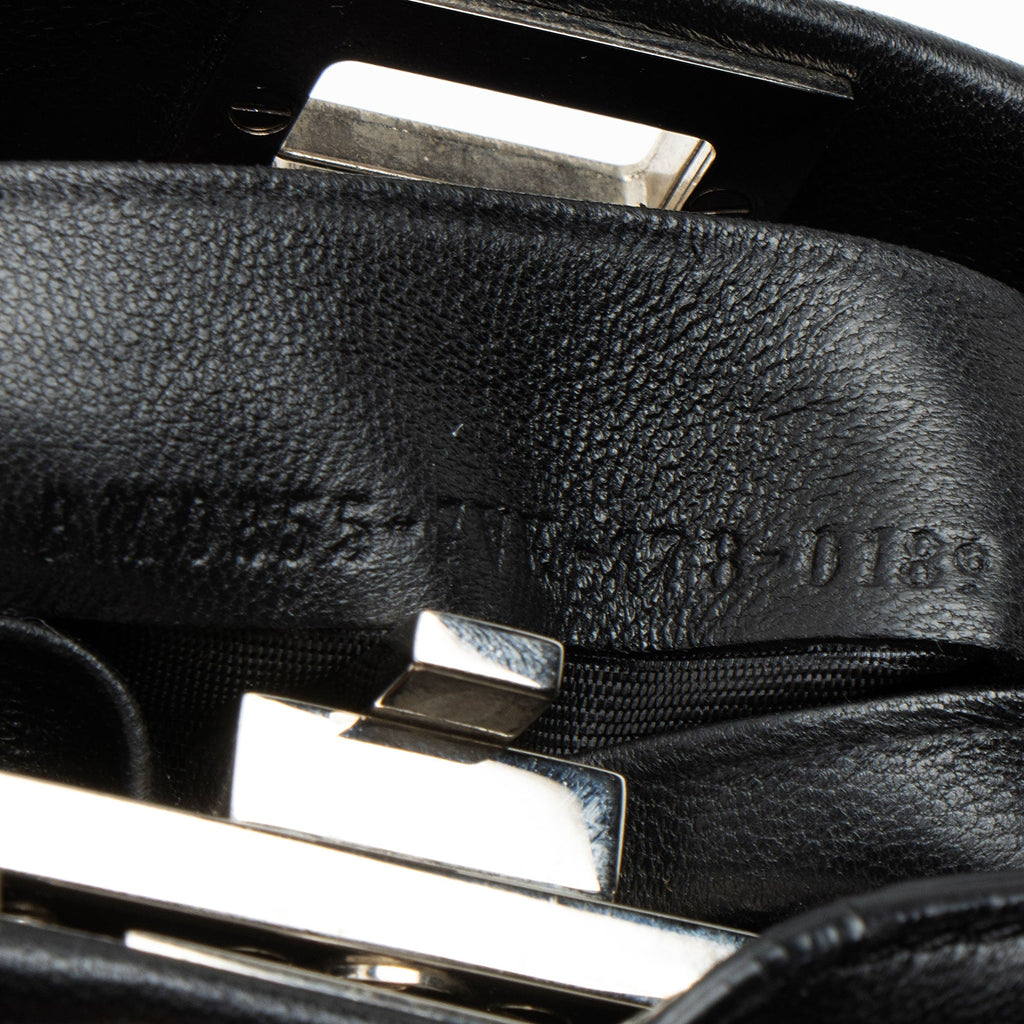 Fendi Leather Floral Embellished Peekaboo Micro Shoulder Bag