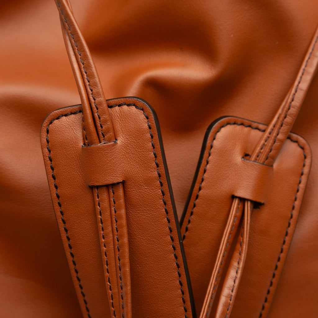 Fendi Leather Logo Drawstring Backpack