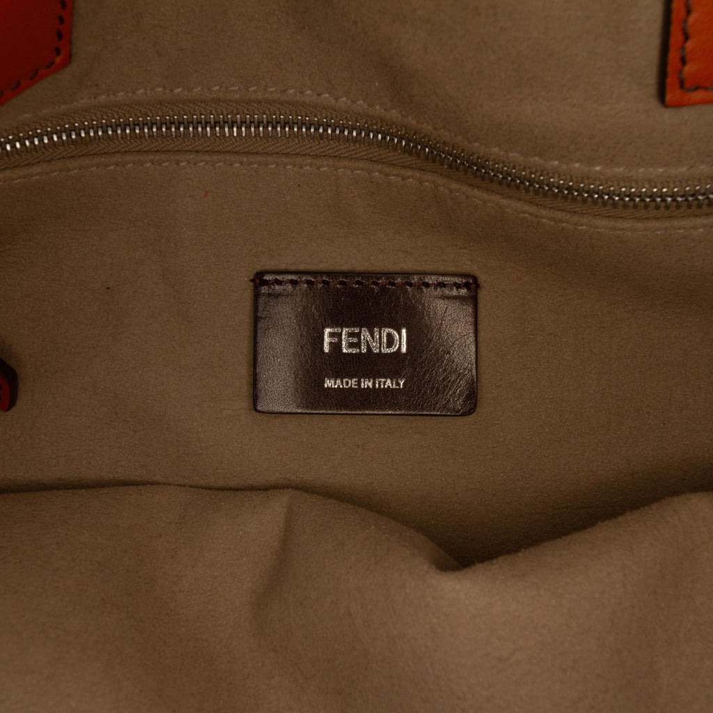 Fendi Leather Logo Drawstring Backpack