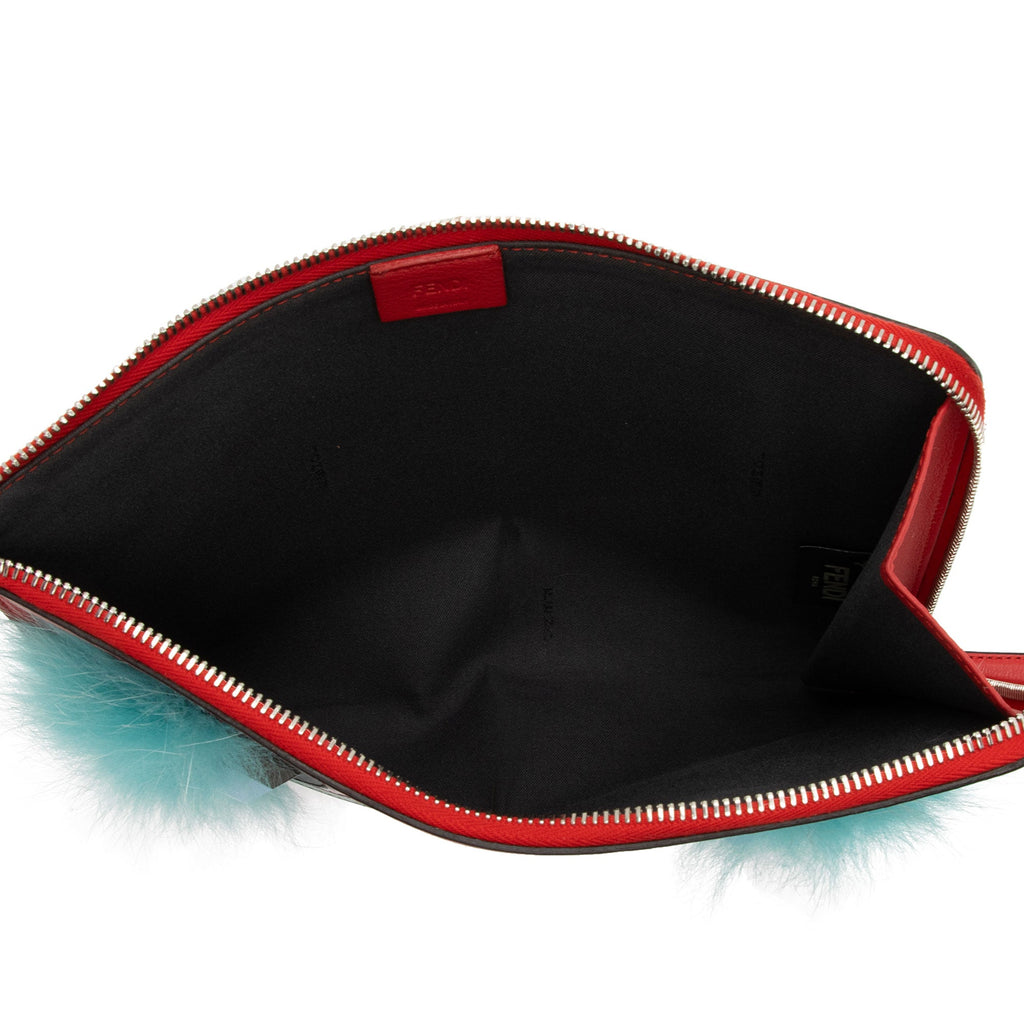 Fendi Leather Monster Zip Clutch (SHF-1L3C25)