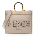 Fendi Leather Python Sunshine Medium Shopper Tote
