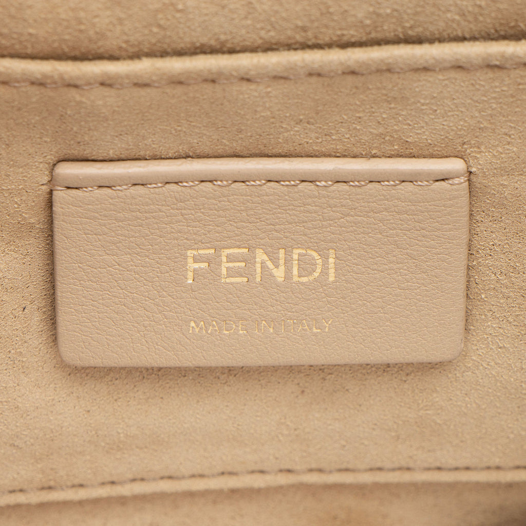 Fendi Leather Ribbon Pearl Lace Up Liberty Small Kan I Shoulder Bag