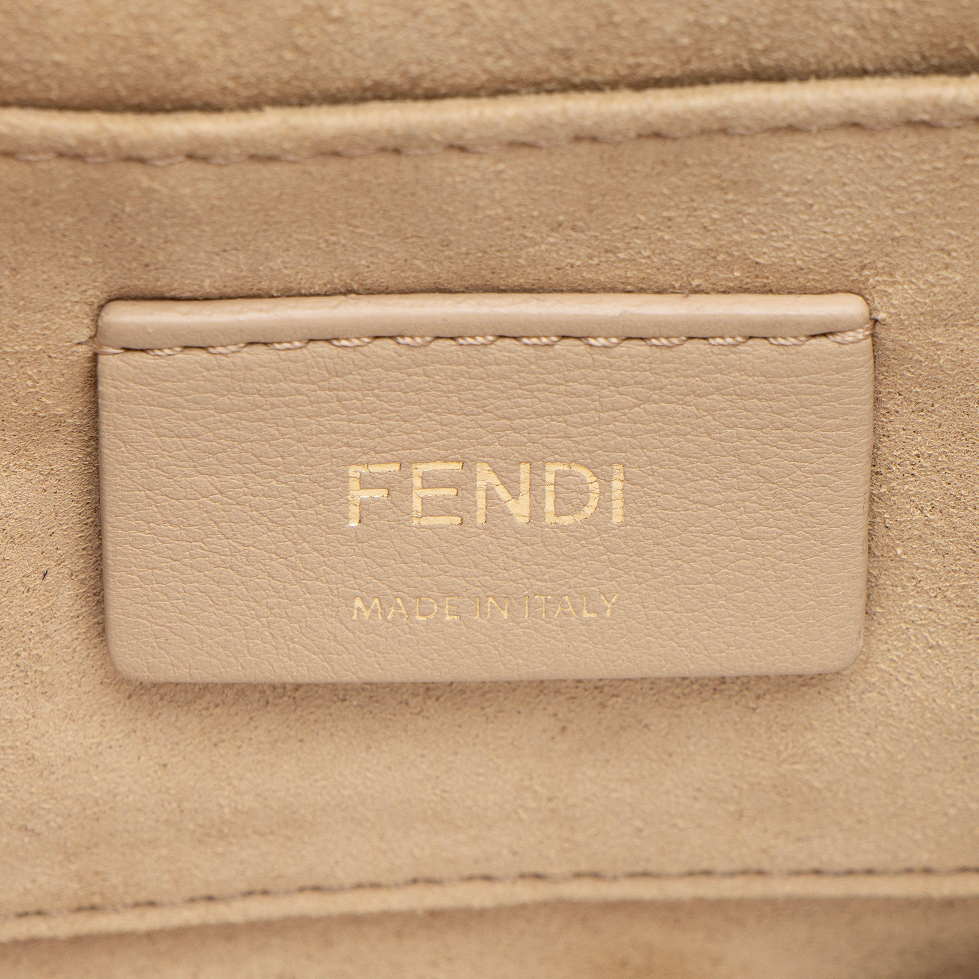 Fendi Leather Ribbon Pearl Lace Up Liberty Small Kan I Shoulder Bag