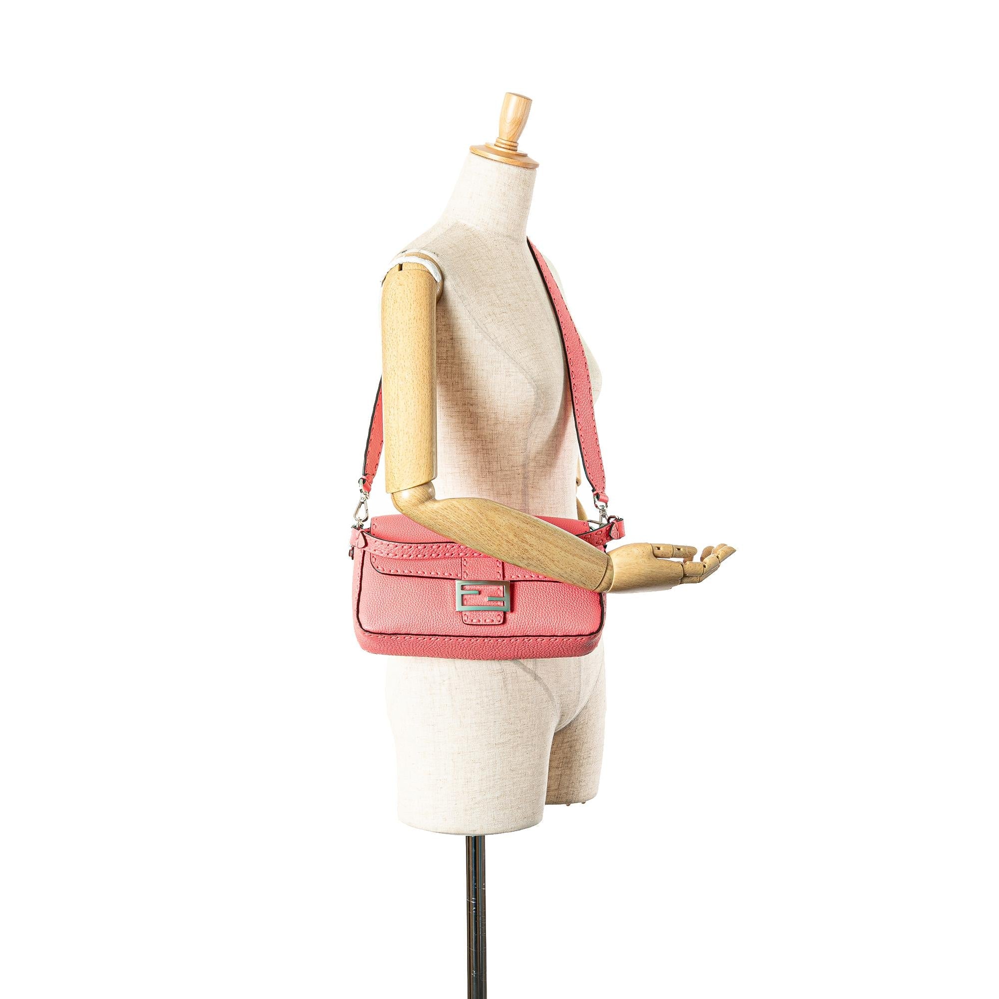 Fendi Leather Selleria Baguette Satchel