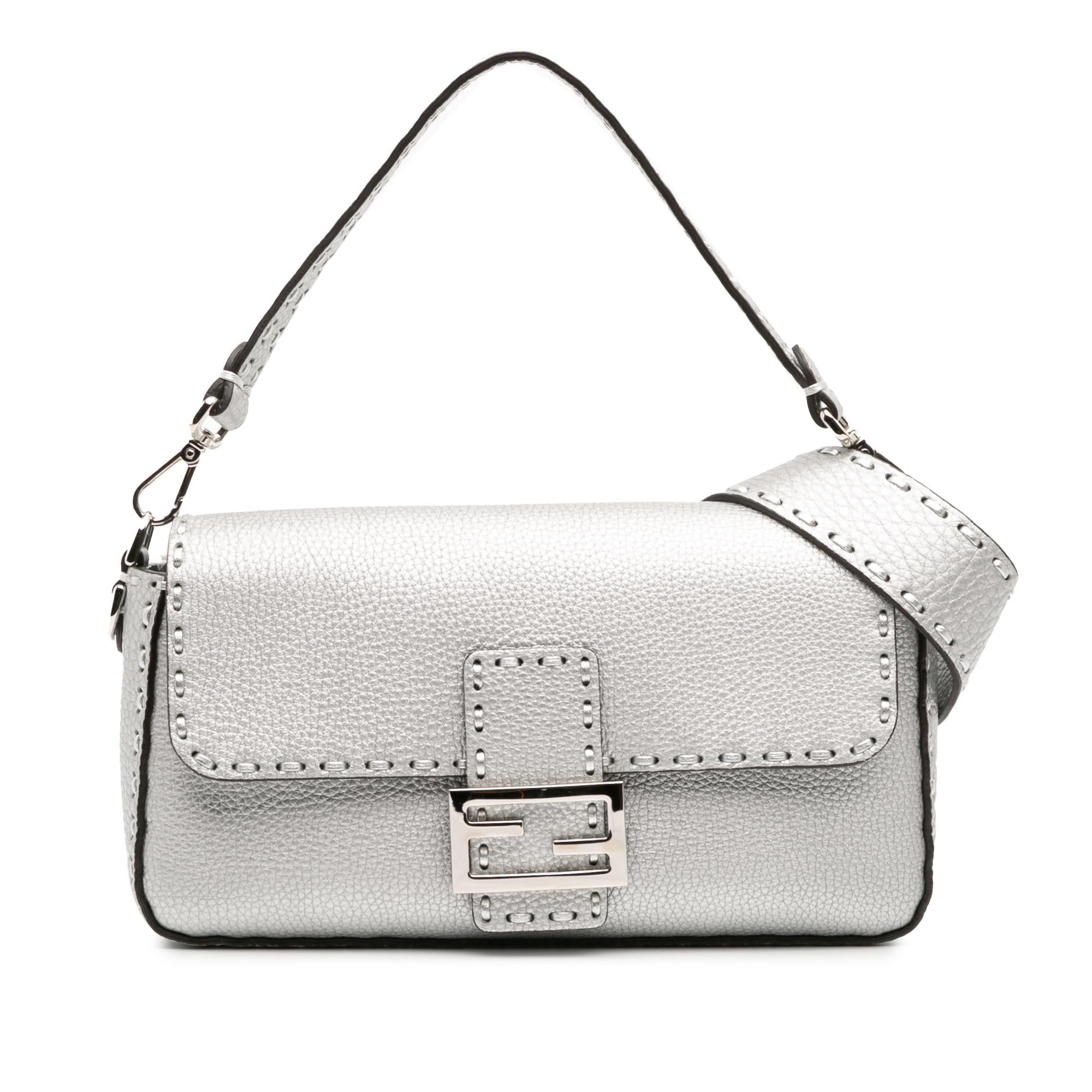 Fendi Leather Selleria Baguette Satchel