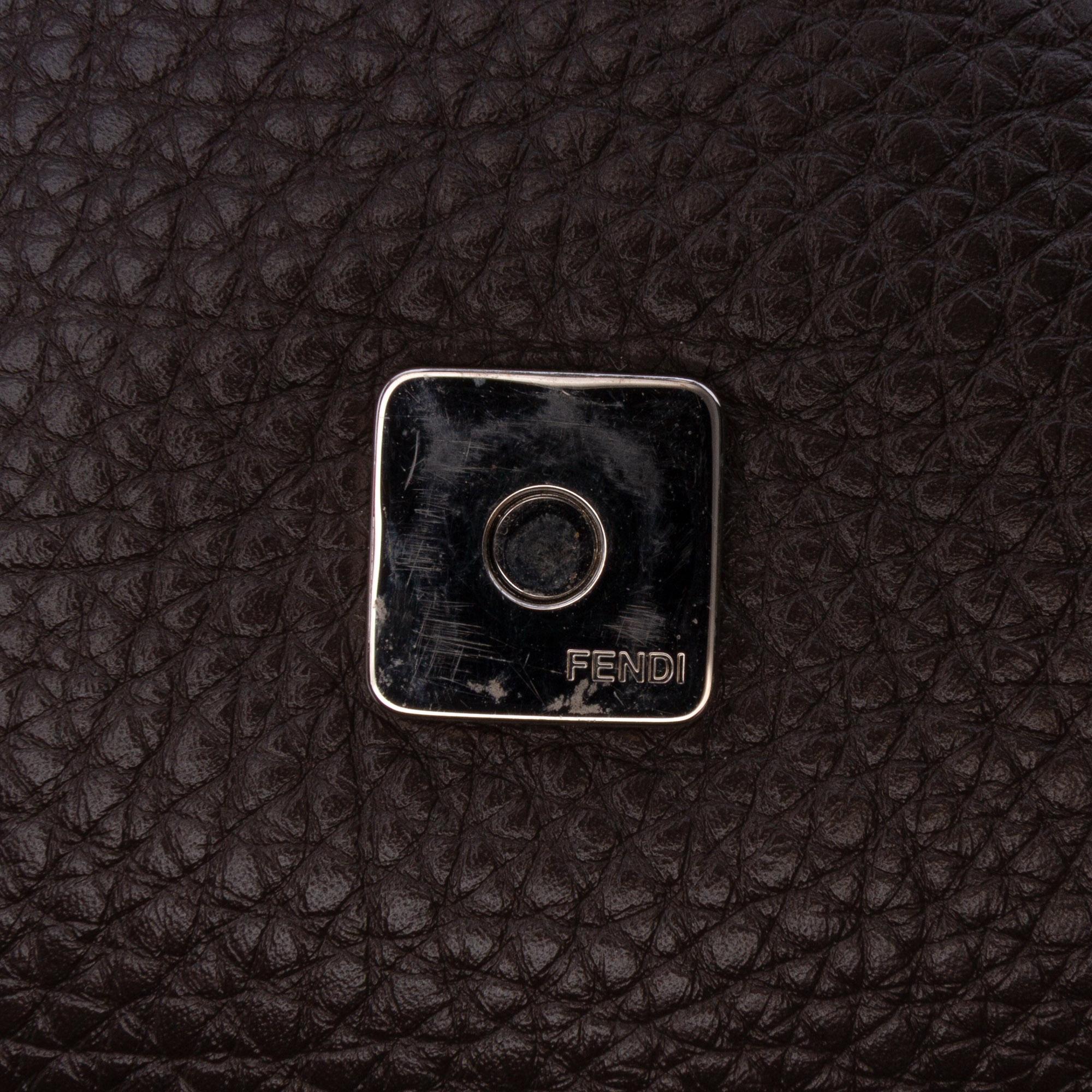 Fendi Leather Selleria Convertible Baguette Satchel