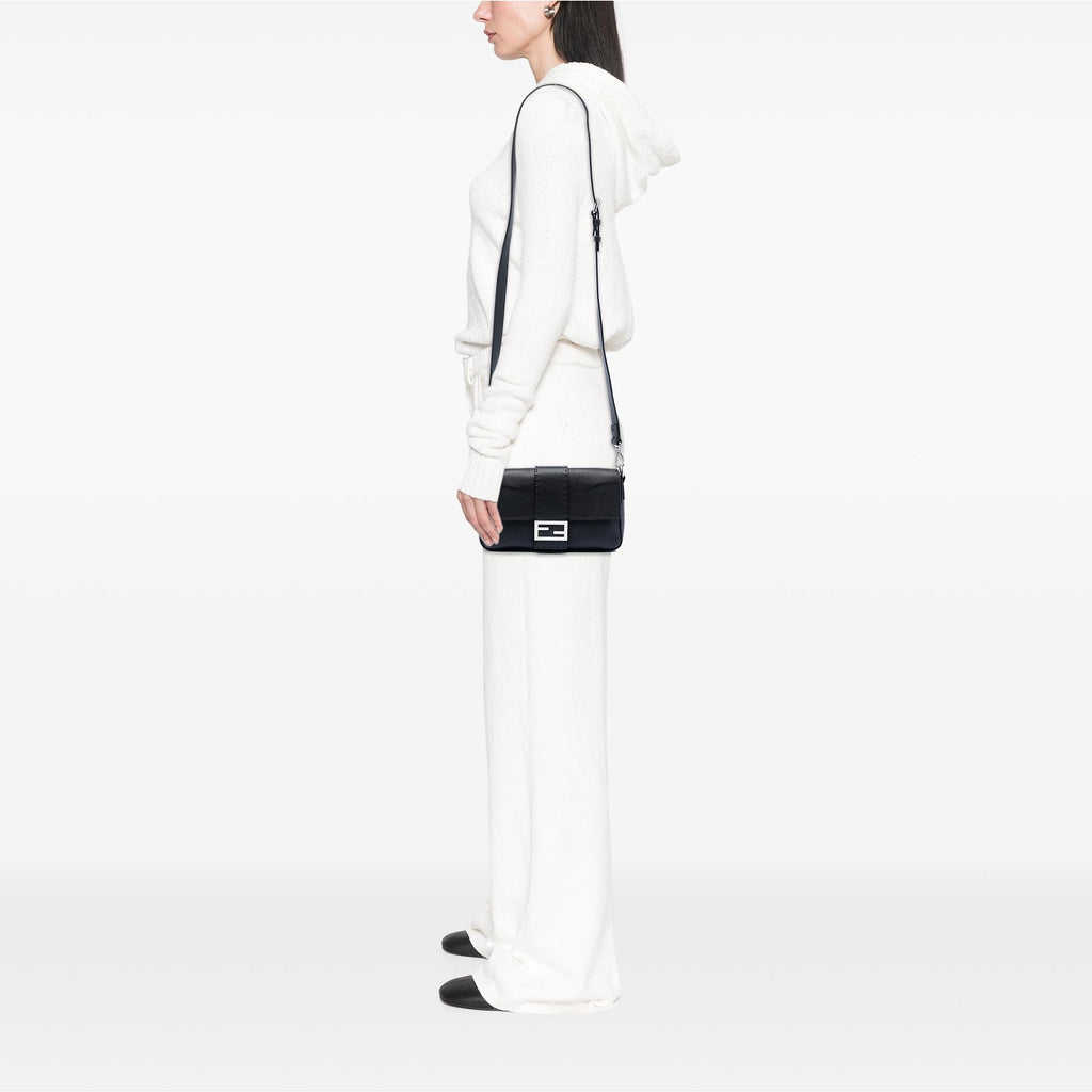 Fendi Leather Selleria Convertible Baguette Satchel