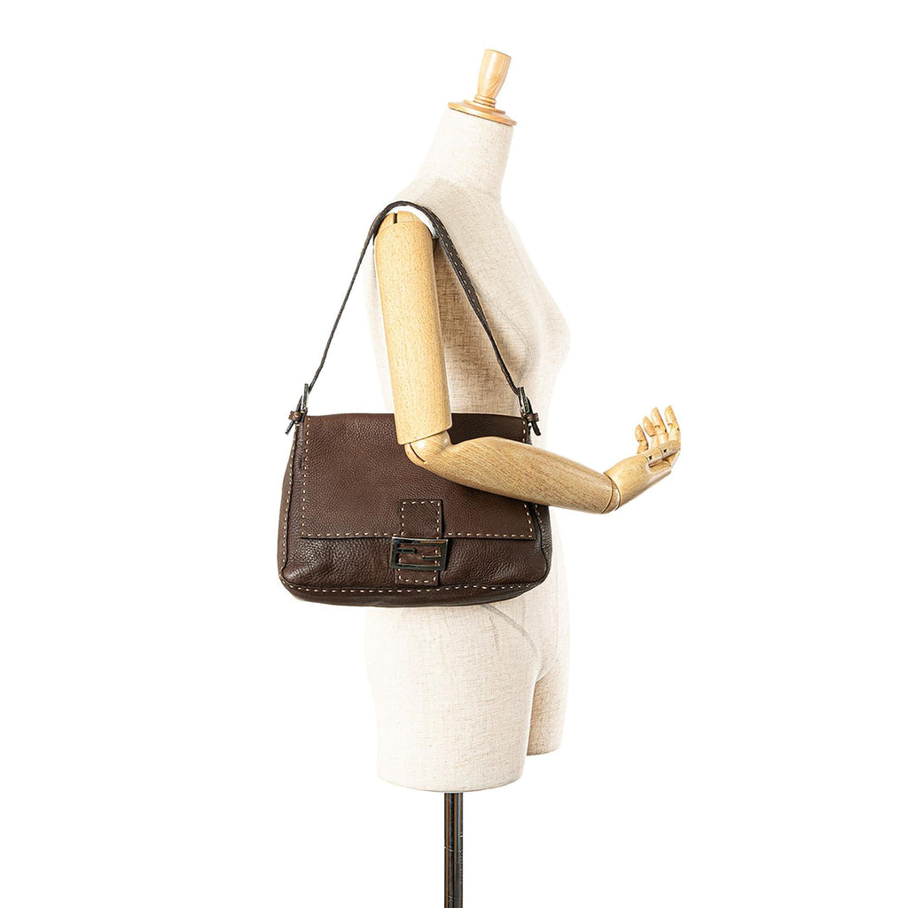 Fendi Leather Selleria Mamma Forever Shoulder Bag