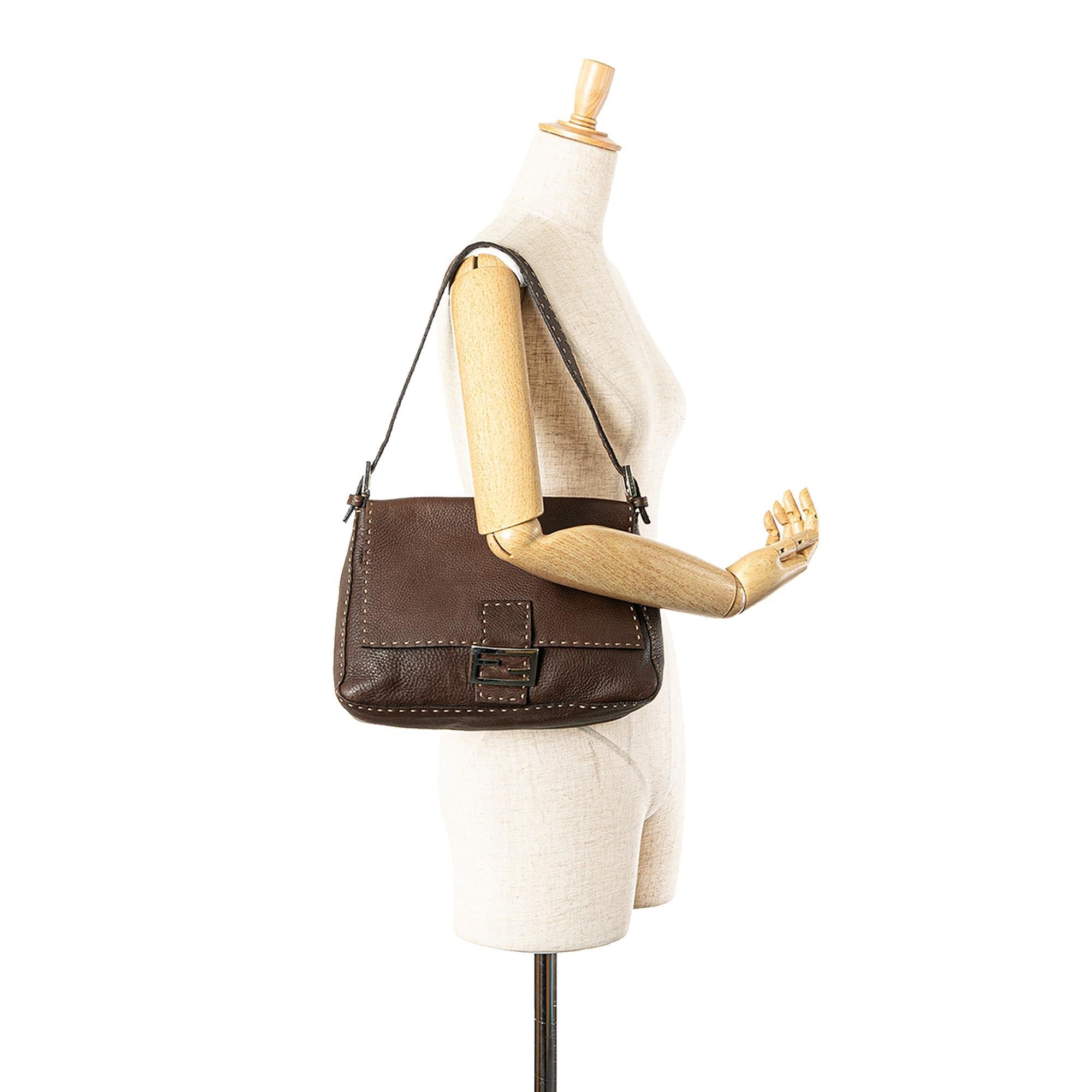 Fendi Leather Selleria Mamma Forever Shoulder Bag