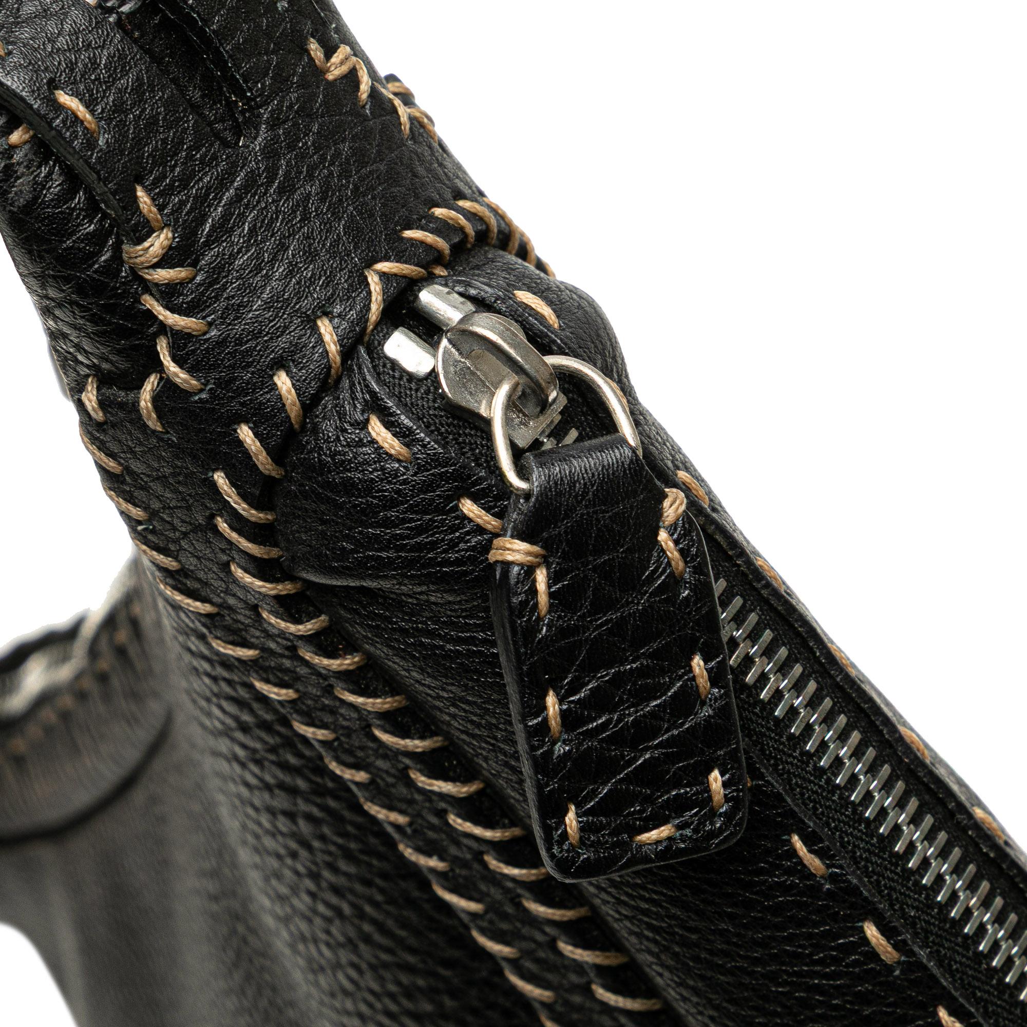 Fendi Leather Selleria Oyster Hobo