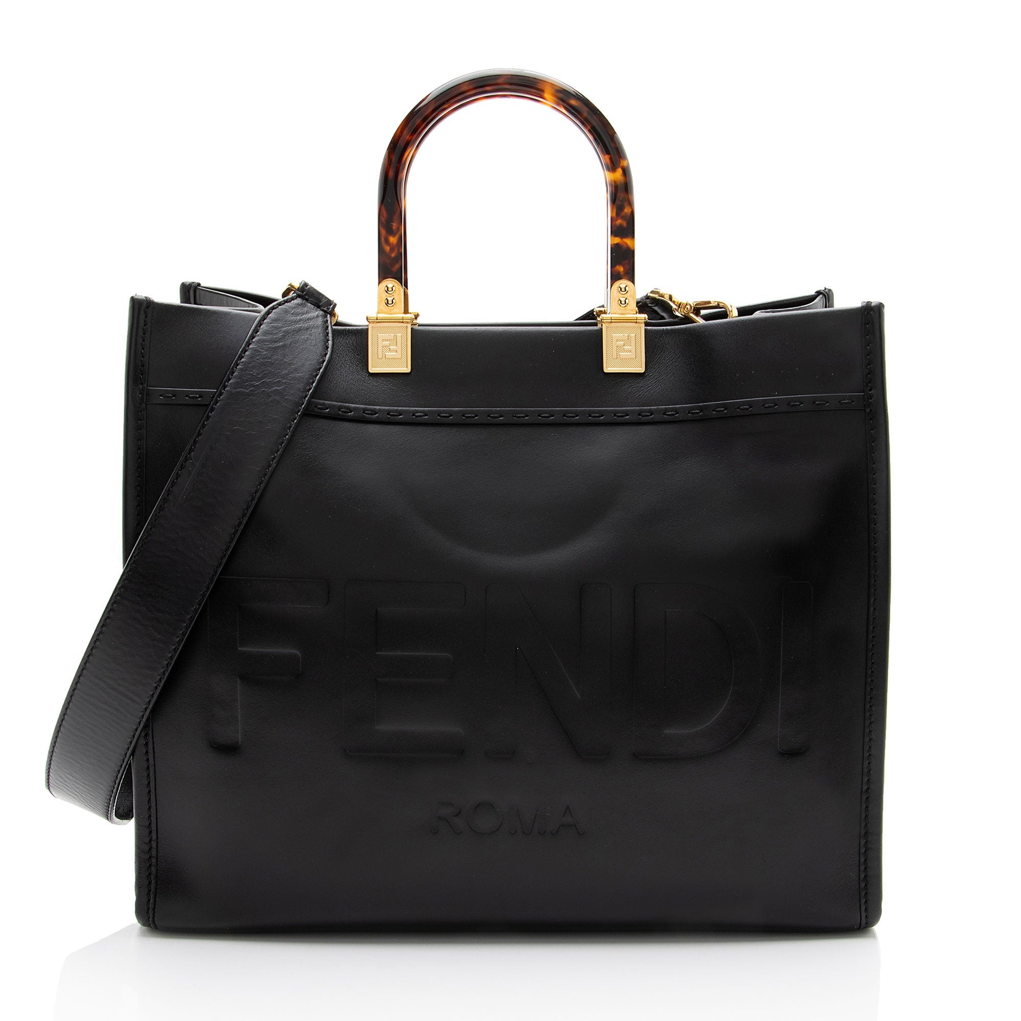 Fendi Leather Sunshine Medium Shopper Tote