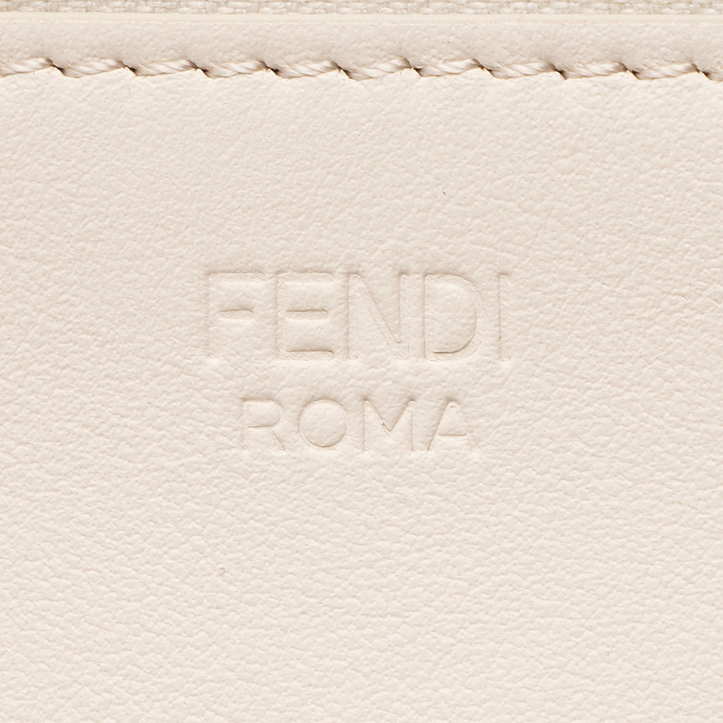 Fendi Leather Velvet Zucca Triplette Clutch