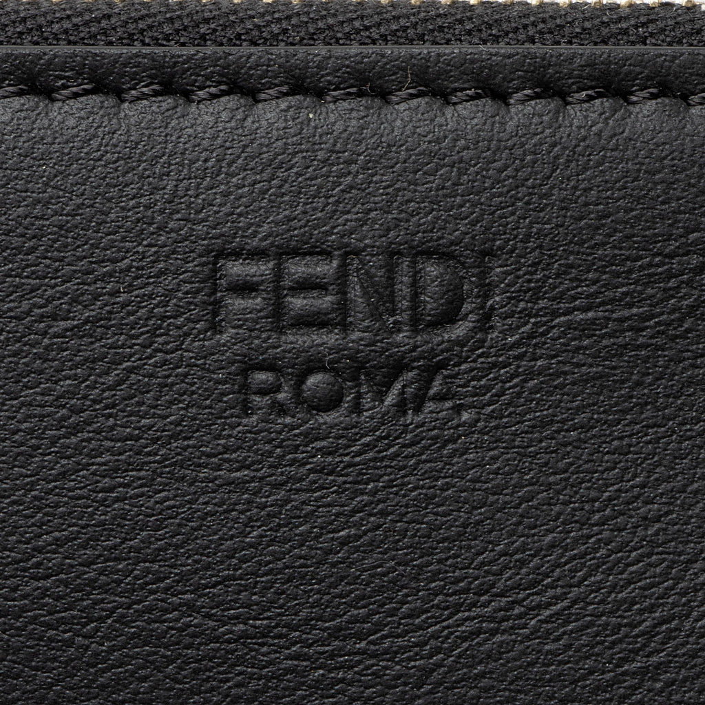 Fendi Leather Velvet Zucca Triplette Clutch