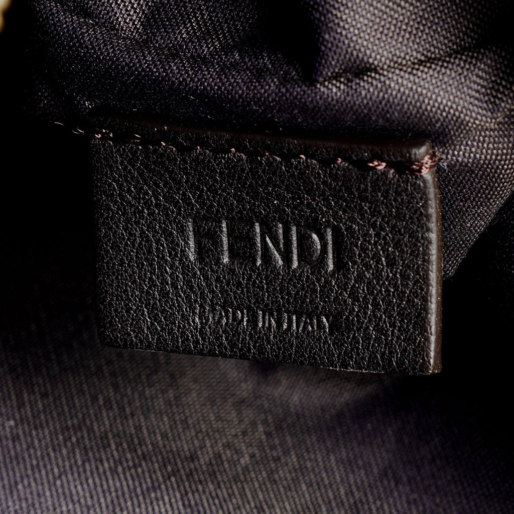 Fendi Leather Velvet Zucca Triplette Clutch