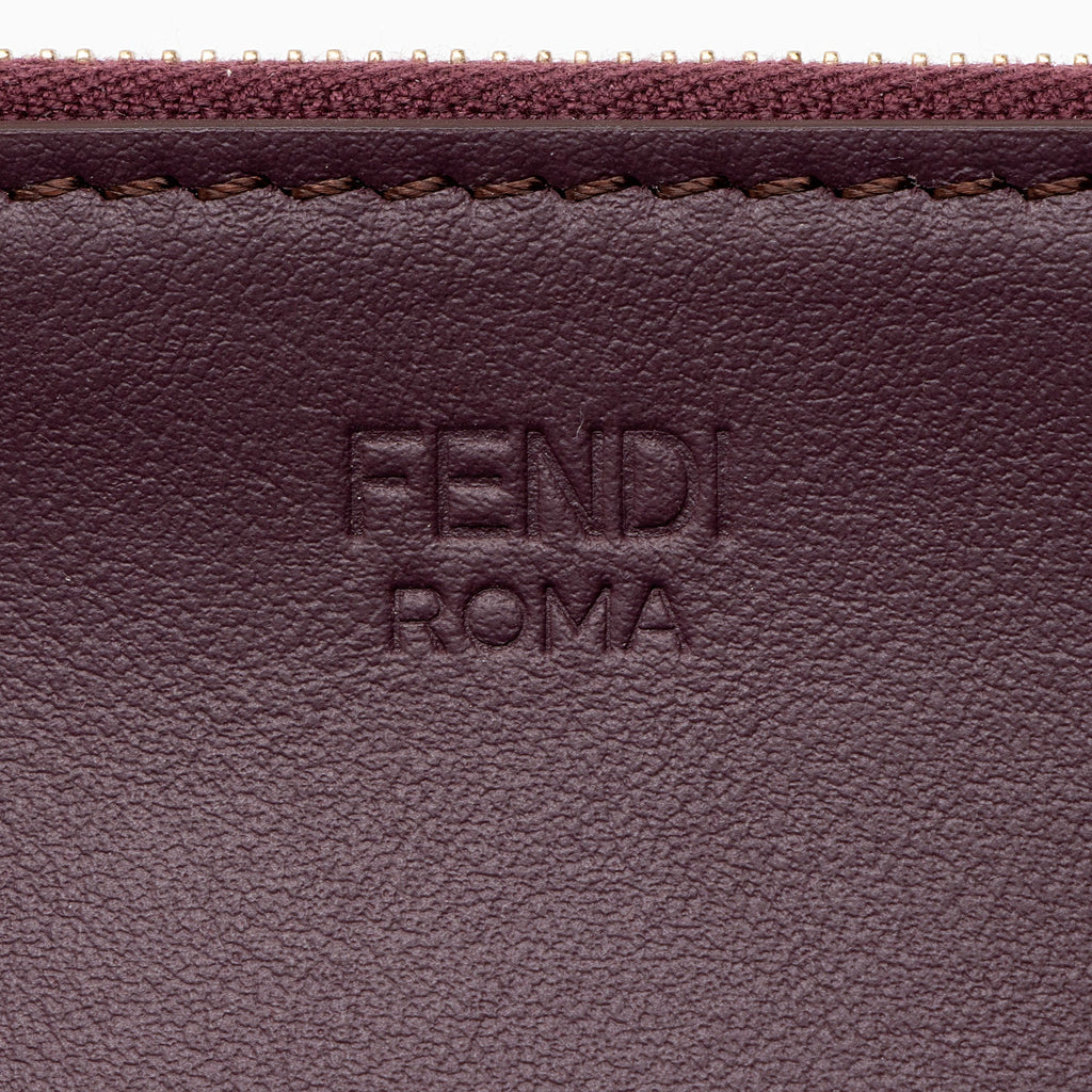 Fendi Leather Velvet Zucca Triplette Clutch