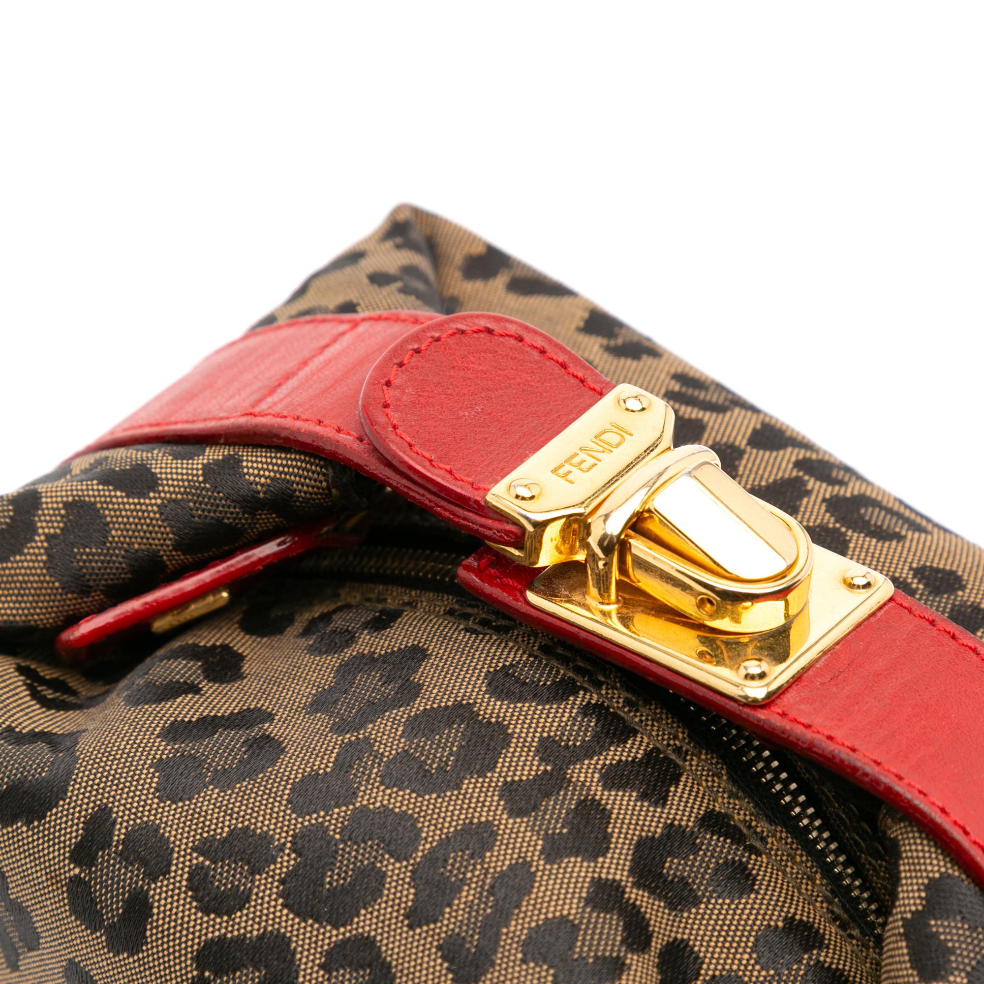 Fendi Leopard Print Canvas Handbag
