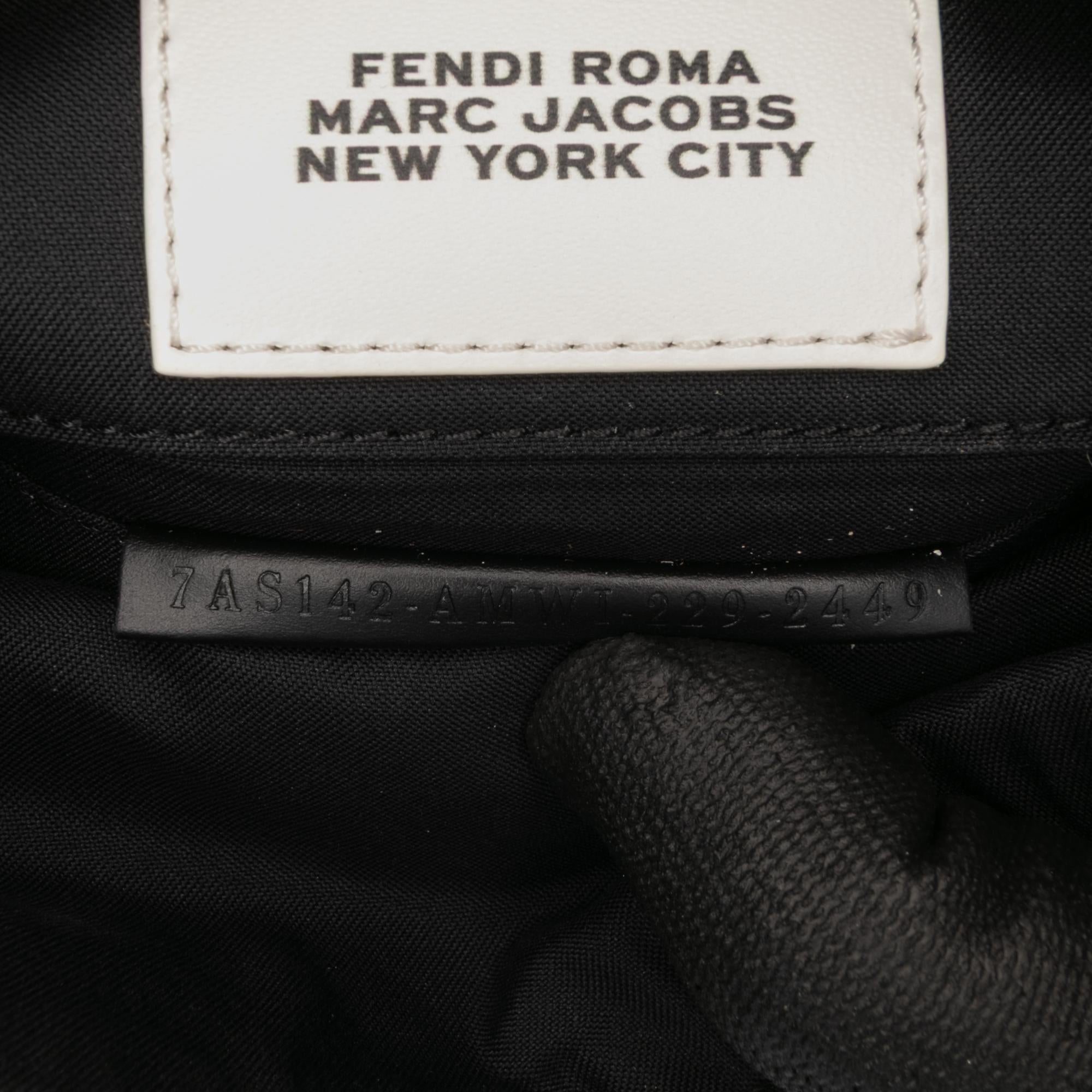Fendi Marc Jacobs Nappa Vitello King Logo Print Baguette Phone Pouch Satchel