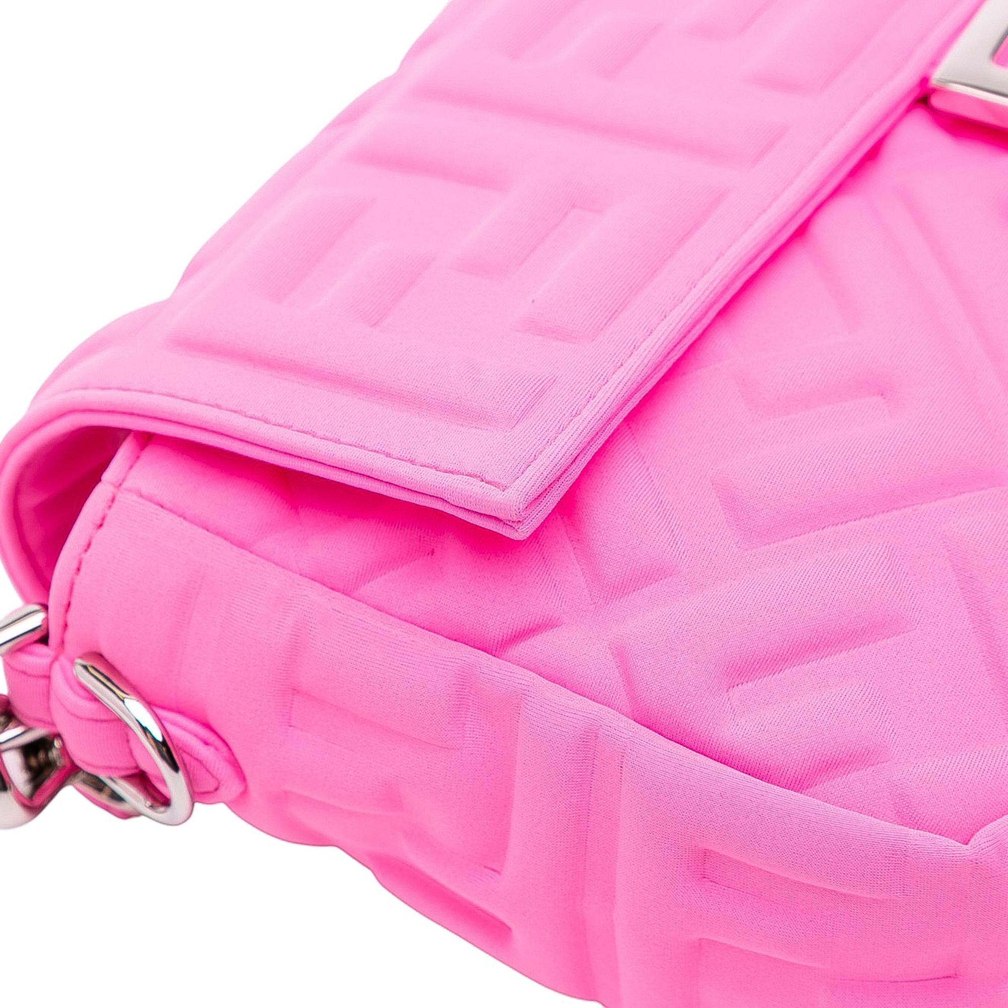 Fendi Medium Embossed Lycra Baguette Satchel