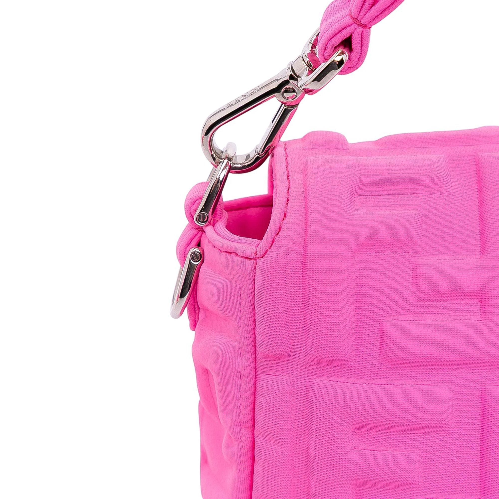 Fendi Medium Embossed Lycra Baguette Satchel