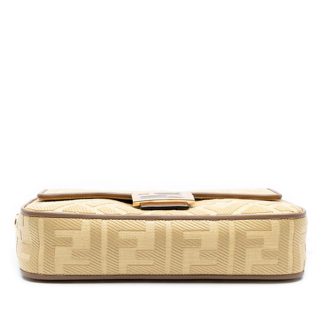Fendi Medium Embroidered Canvas Baguette Satchel
