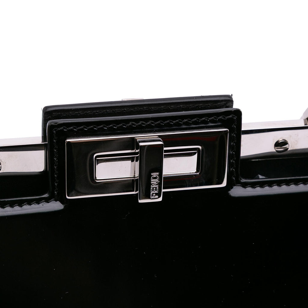 Fendi Medium Leather Peekaboo Cut Chain Shoulder Bag