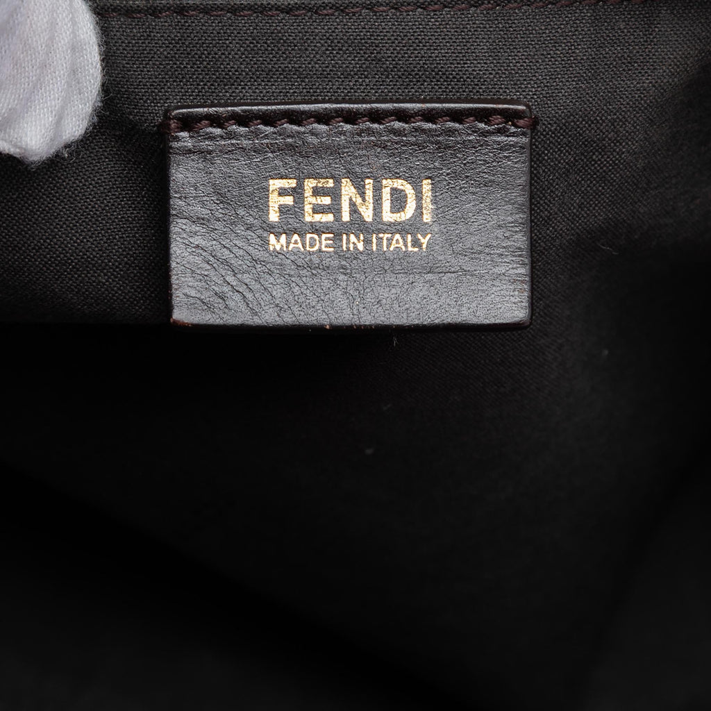 Fendi Medium Pequin Canvas Roll Tote