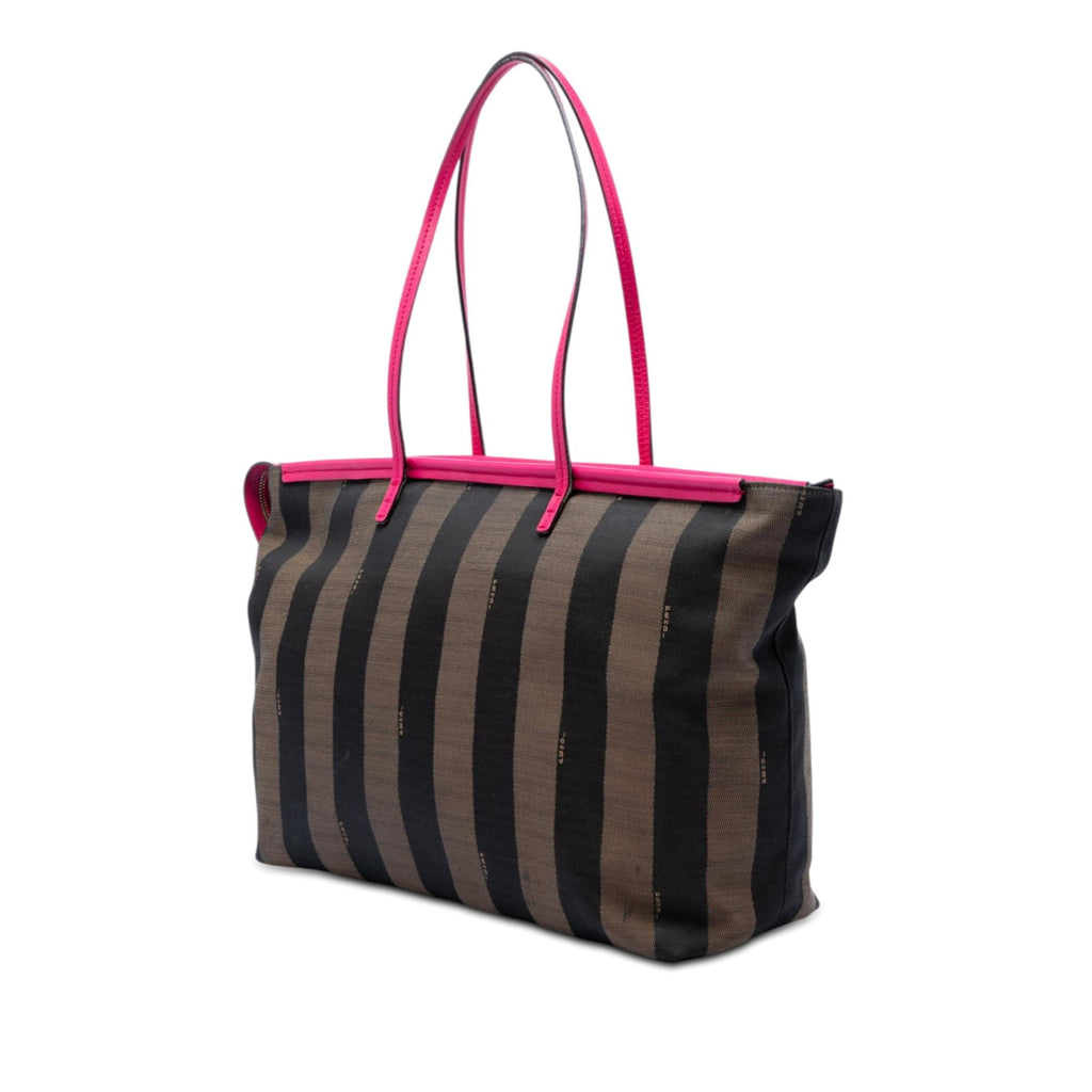 Fendi Medium Pequin Canvas Roll Tote