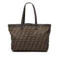 Fendi Medium Zucca Canvas Studded Roll Tote