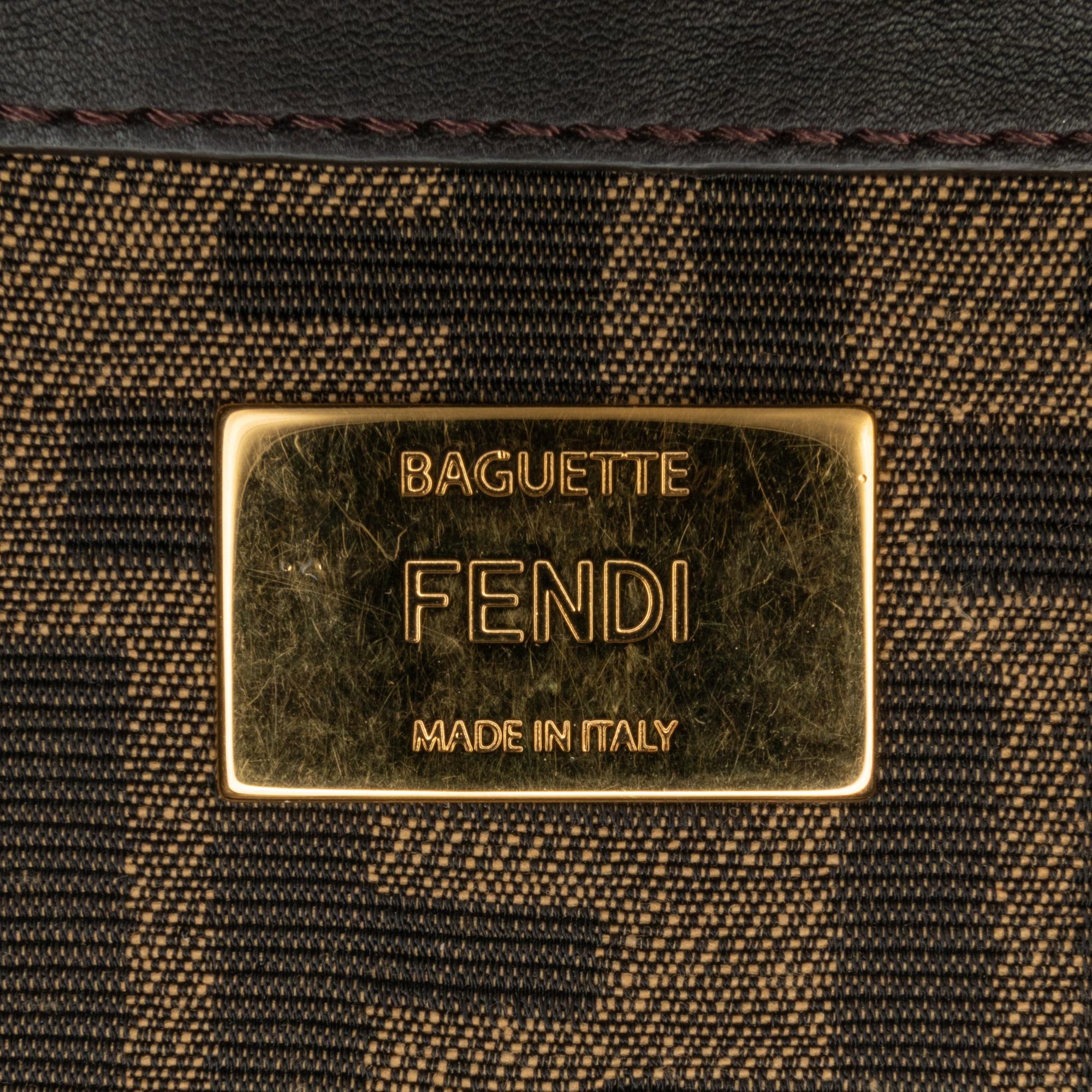 Fendi Medium Zucca Fluo Trim Baguette Satchel (SHG-Ufu9VZ)