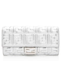 Fendi Metallic Embossed FF Nappa Leather Baguette Continental Wallet