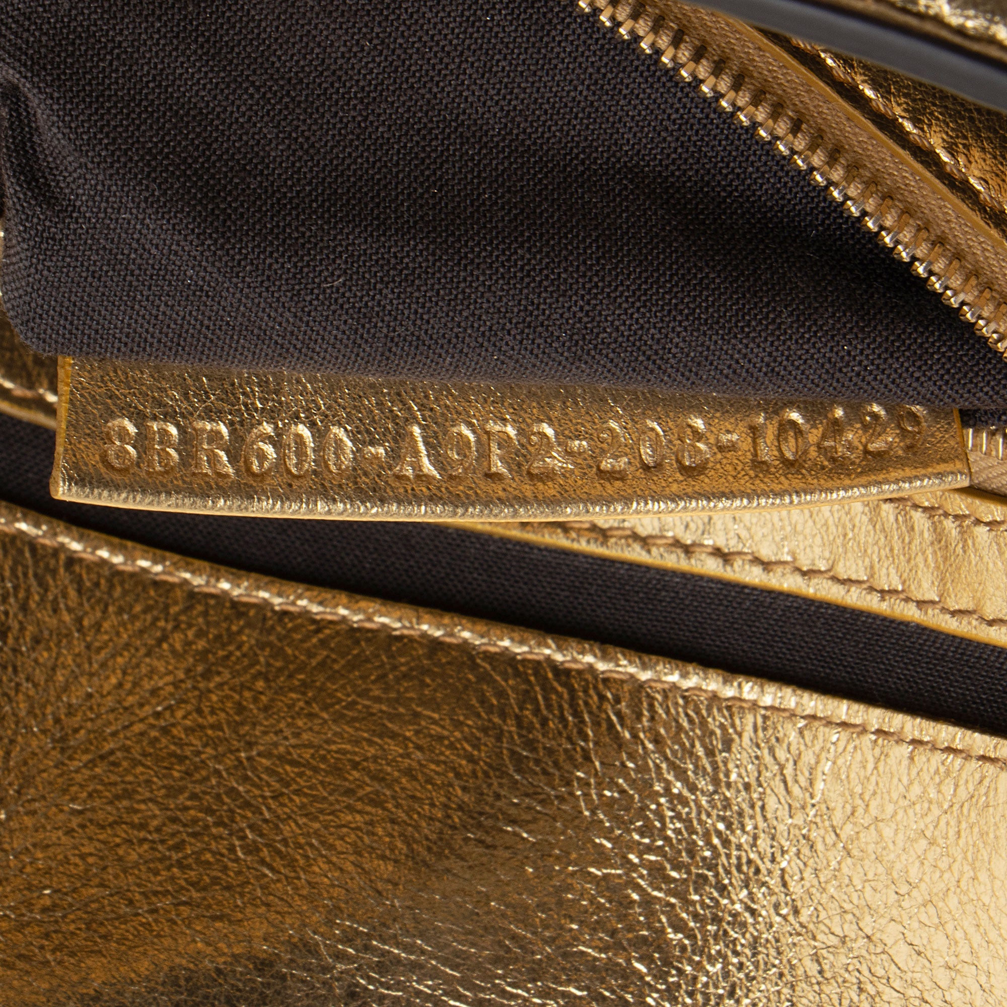 Fendi Metallic Embossed Leather FF 1974 Baguette Shoulder Bag