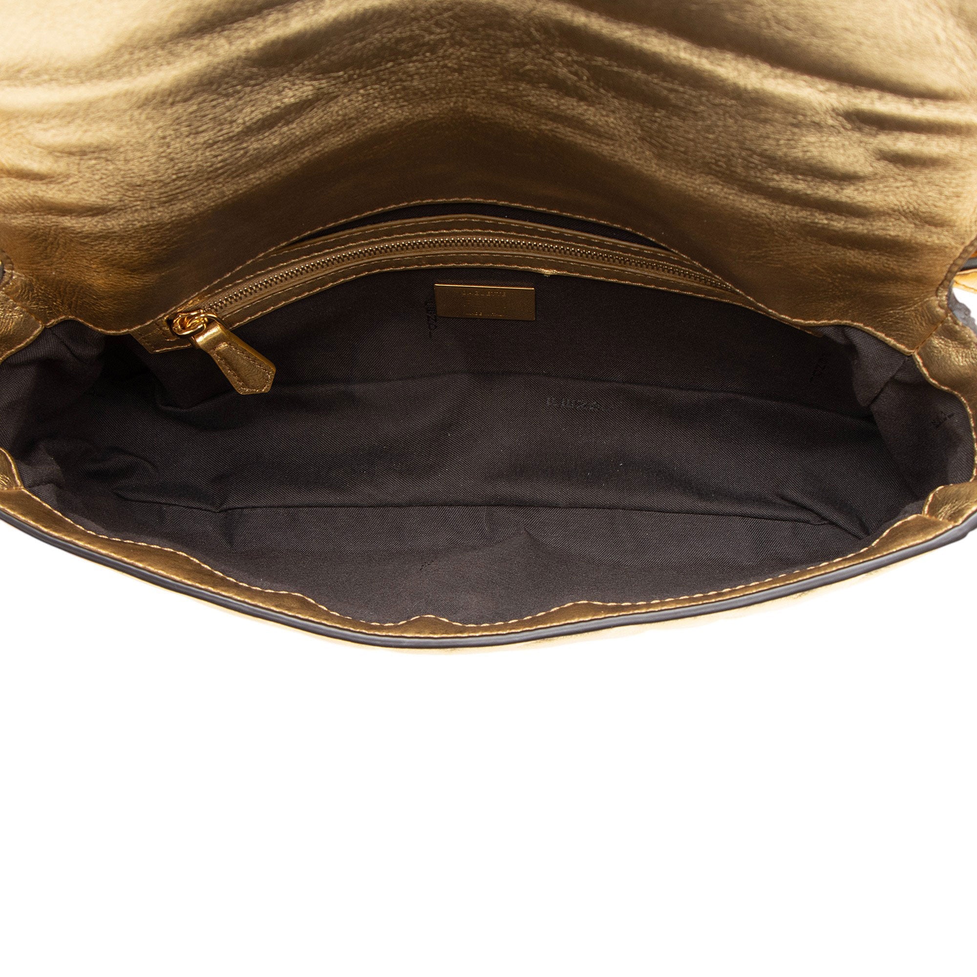 Fendi Metallic Embossed Leather FF 1974 Baguette Shoulder Bag