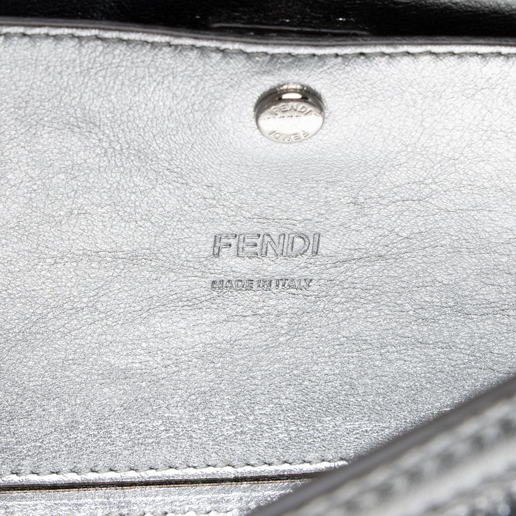 Fendi Metallic Leather FF Sequin PVC Baguette Medium Shoulder Bag