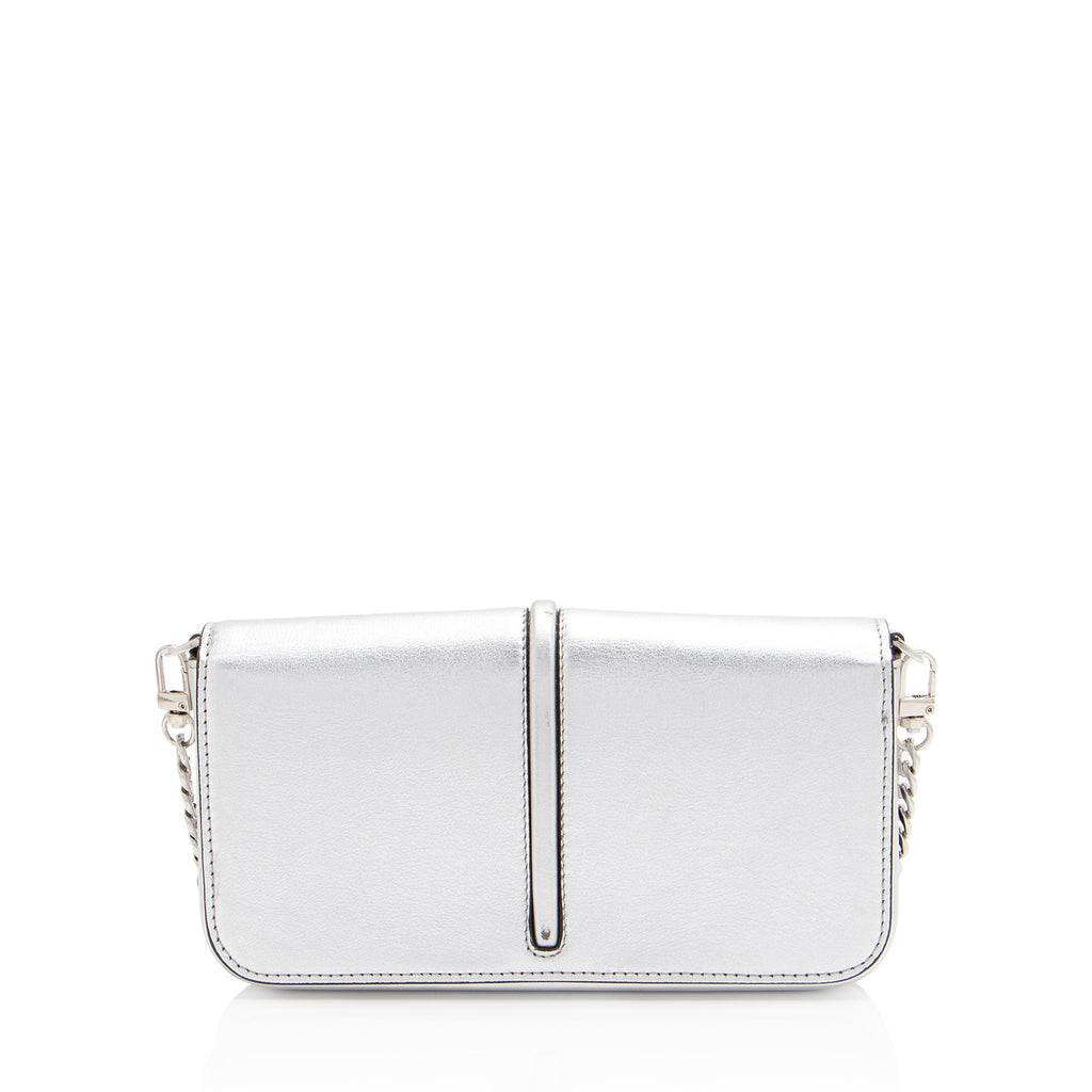 Fendi Metallic Leather Fendigraphy Wallet on Chain (SHF-yqnbzv)