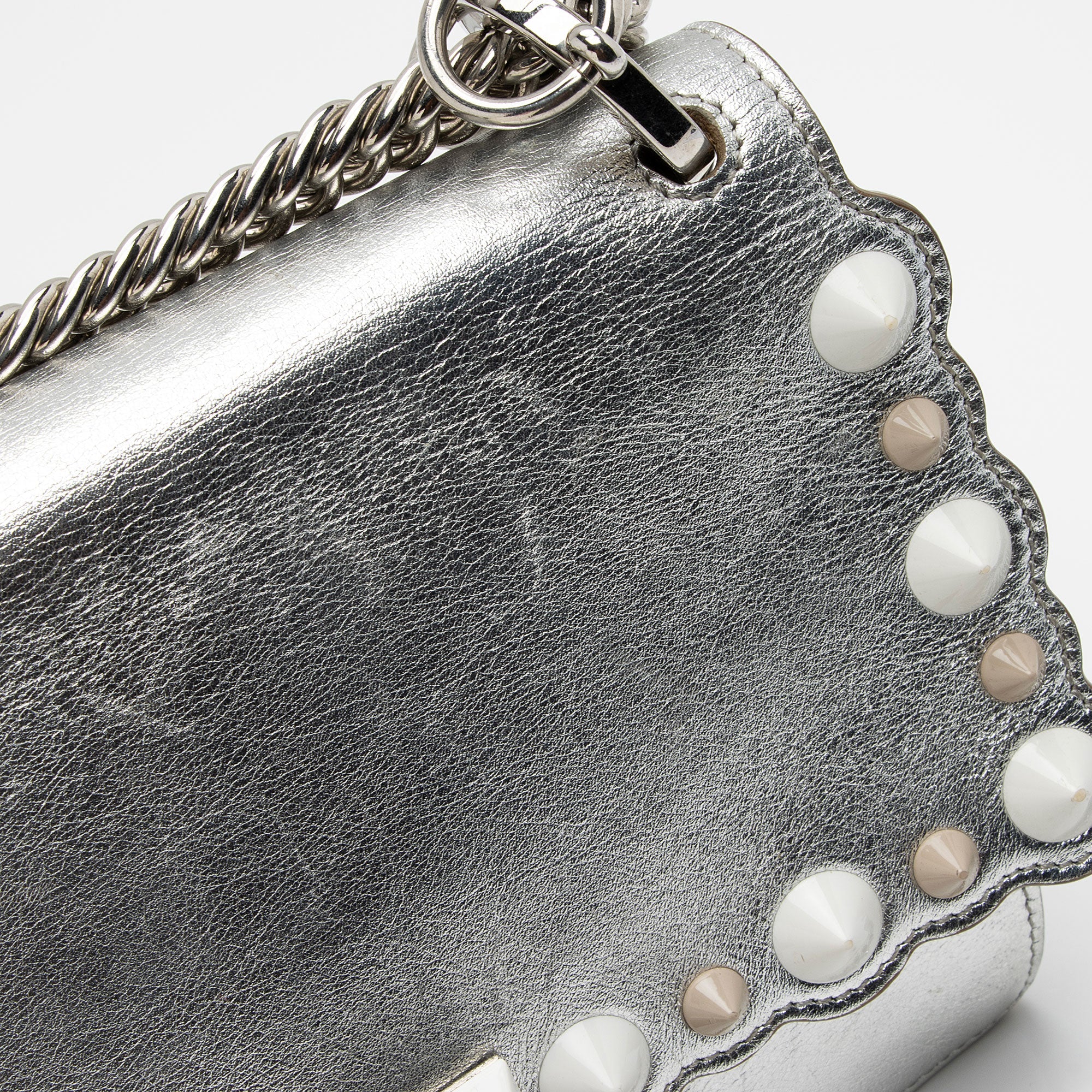 Fendi Metallic Studded Vitello Kan I Small Shoulder Bag (SHF-wfU1M1)