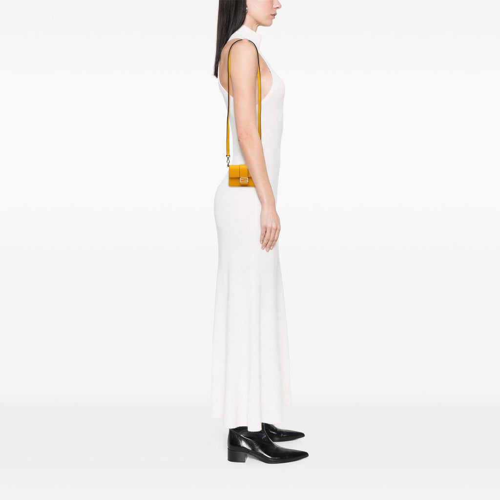 Fendi Micro Leather Flat Baguette Crossbody