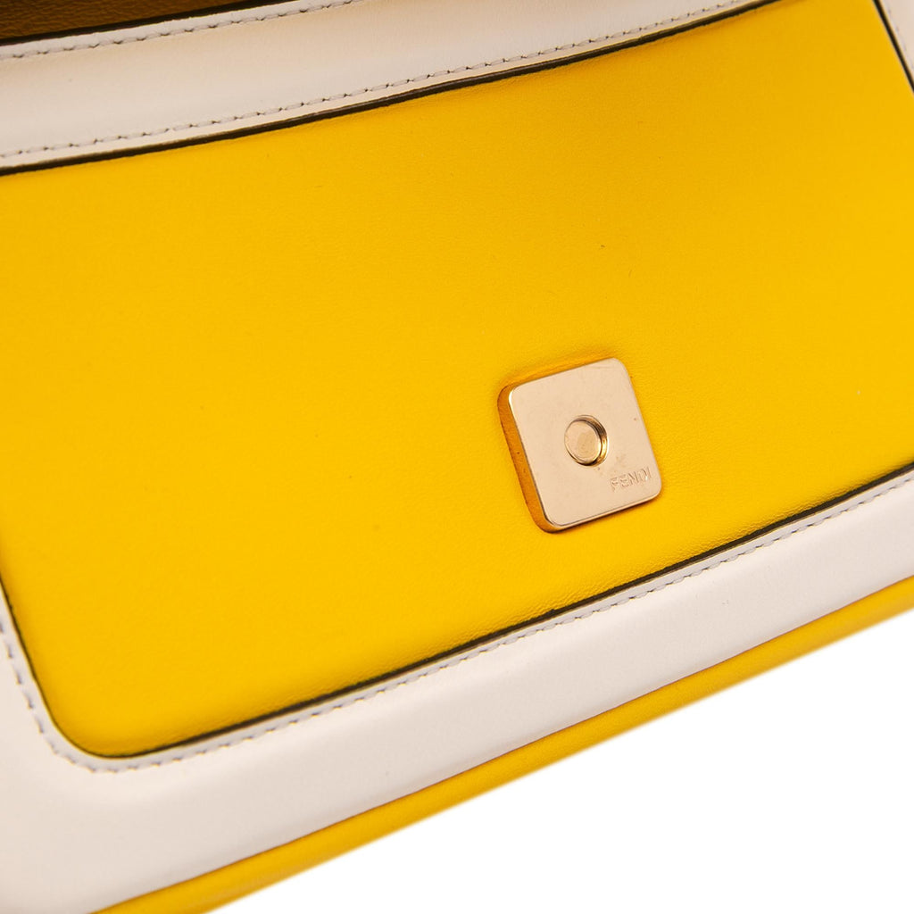 Fendi Mini Bicolor Nappa Apolo Chain Baguette Shoulder Bag