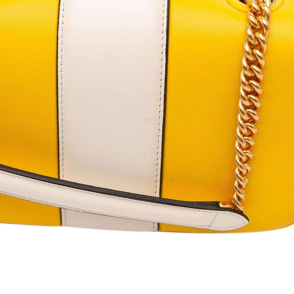 Fendi Mini Bicolor Nappa Apolo Chain Baguette Shoulder Bag
