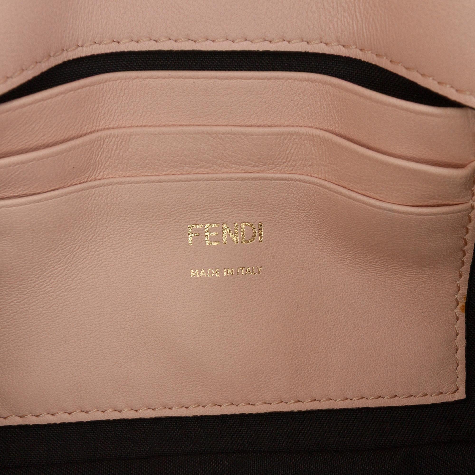 Fendi Mini Bicolor Nappa Apolo Chain Baguette Shoulder Bag