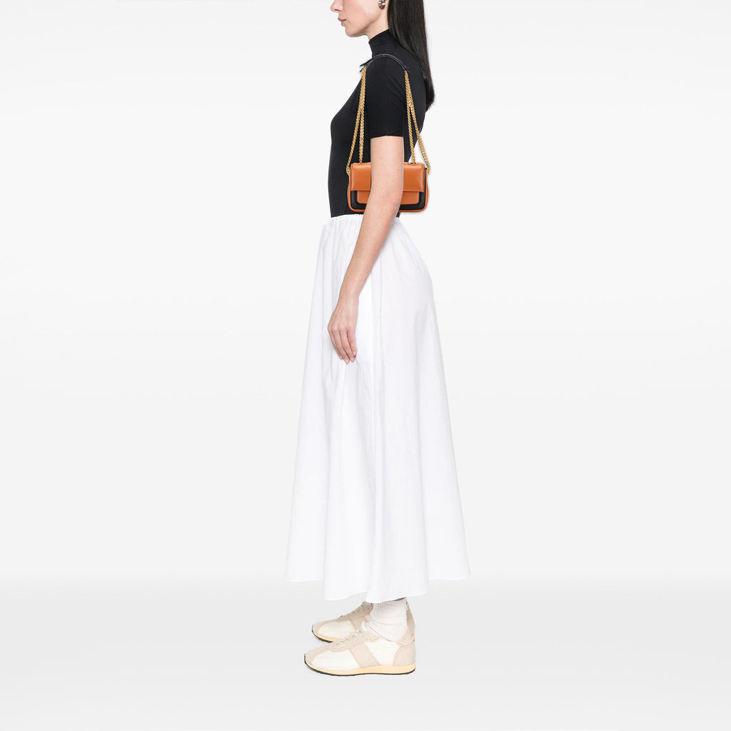 Fendi Mini Bicolor Nappa Apolo Chain Baguette Shoulder Bag