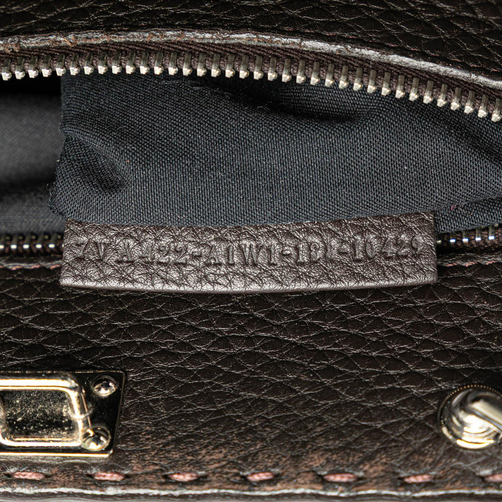 Fendi Mini Calfskin Romano Selleria Peekaboo Iconic Fit Satchel