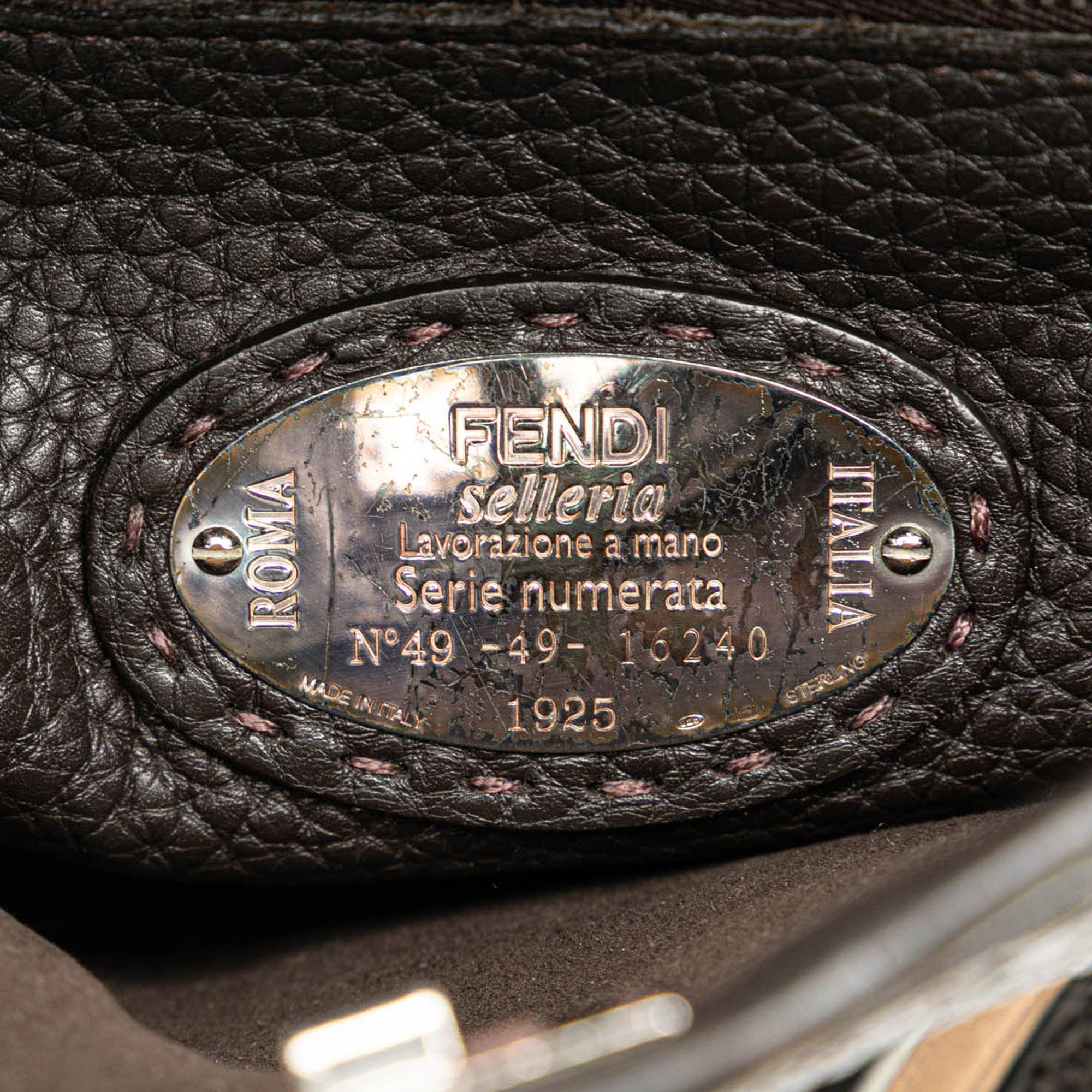 Fendi Mini Calfskin Romano Selleria Peekaboo Iconic Fit Satchel