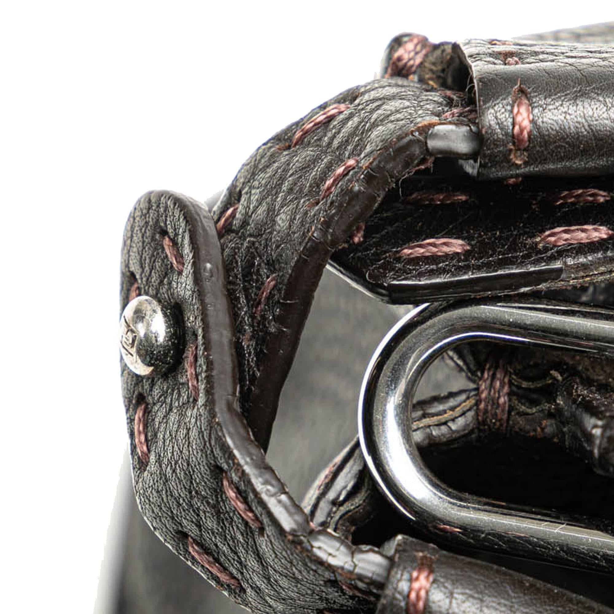 Fendi Mini Calfskin Romano Selleria Peekaboo Iconic Fit Satchel