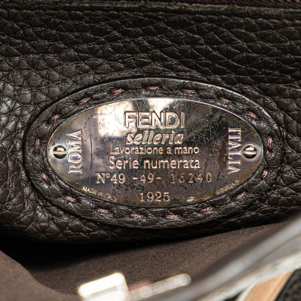 Fendi Mini Calfskin Romano Selleria Peekaboo Iconic Fit Satchel