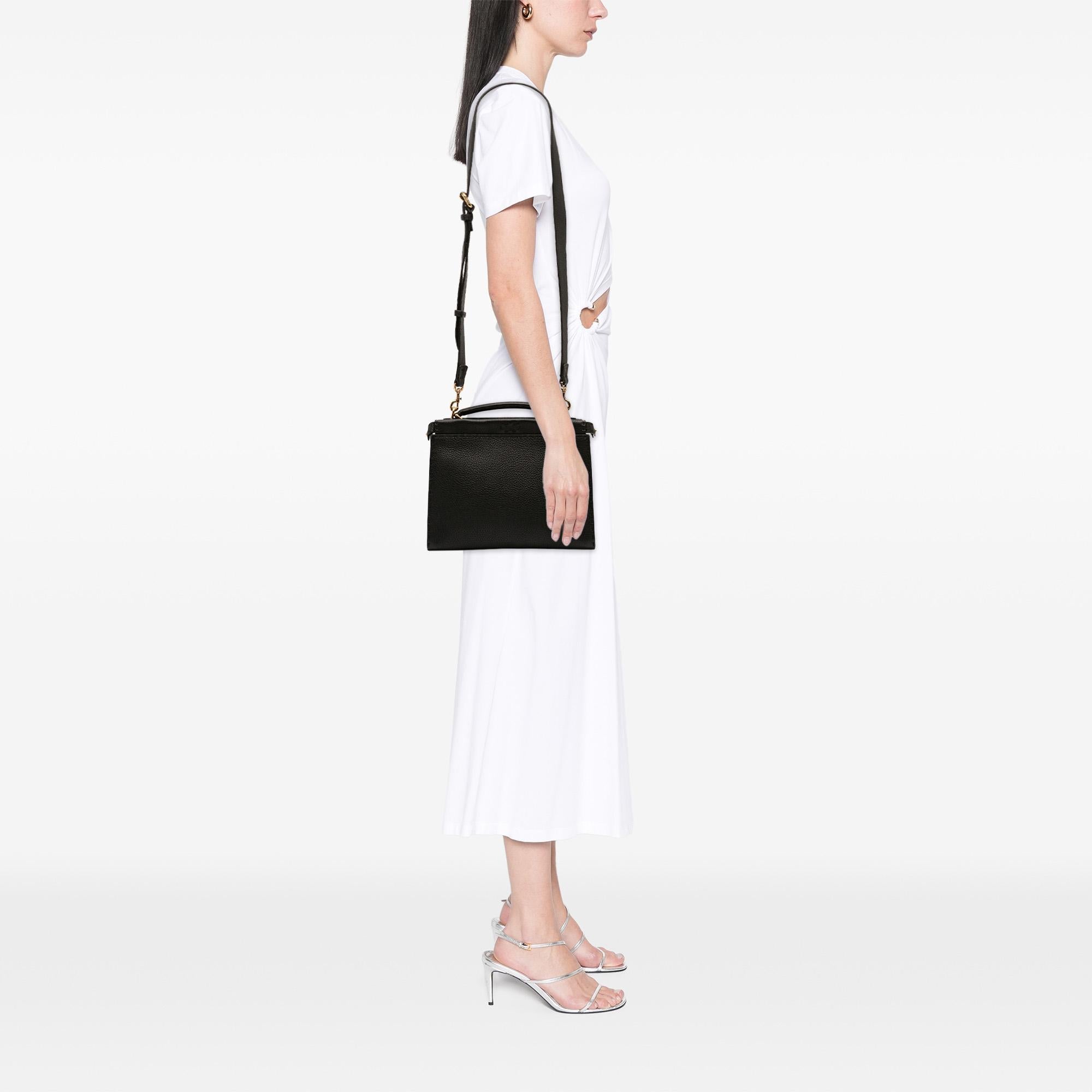 Fendi Mini Calfskin Romano Selleria Peekaboo Iconic Fit Satchel
