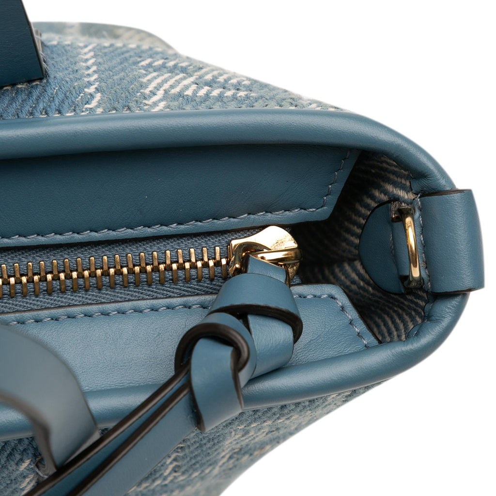 Fendi Mini Denim Effect FF Jacquard Roll Satchel