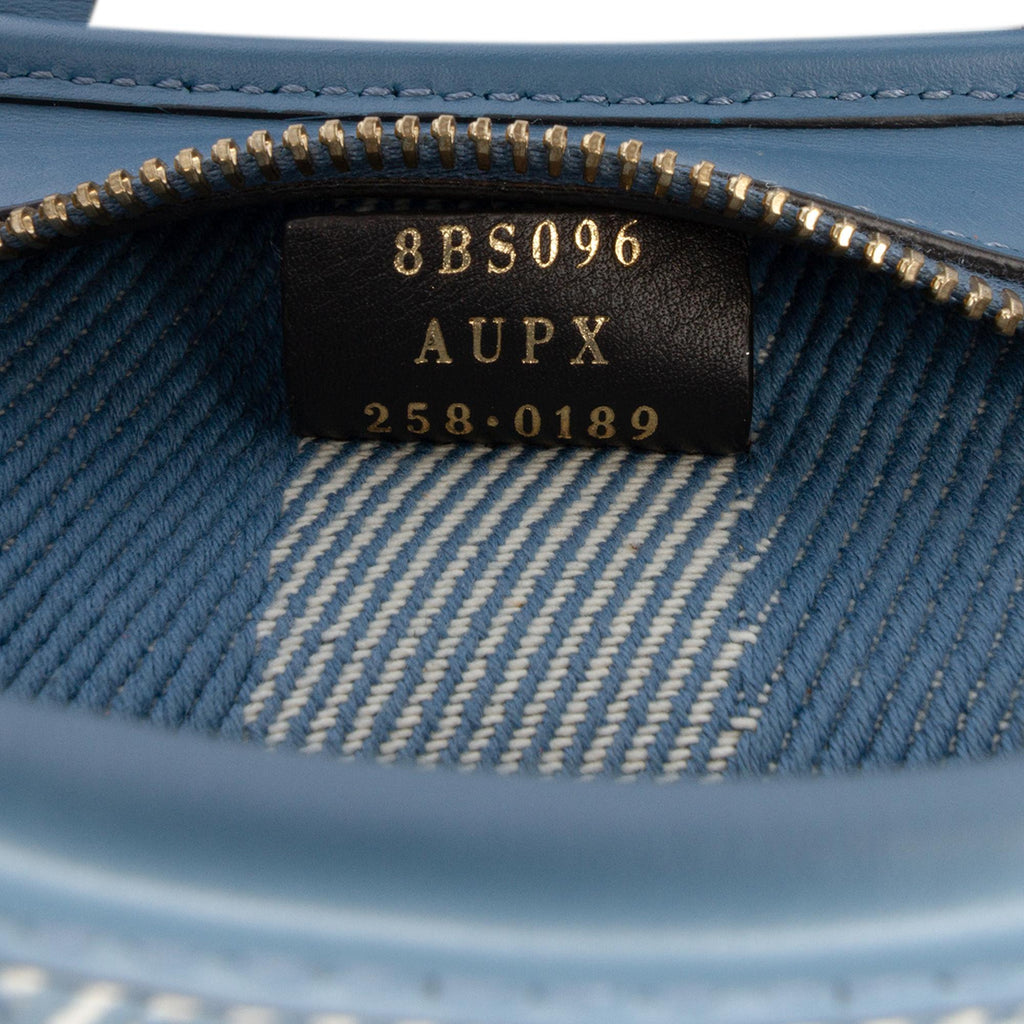 Fendi Mini Denim Effect FF Jacquard Roll Satchel
