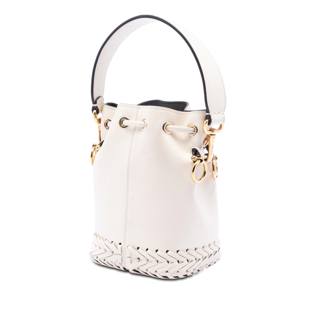 Fendi Mini Embossed Leather Whipstitch Mon Tresor Bucket Bag