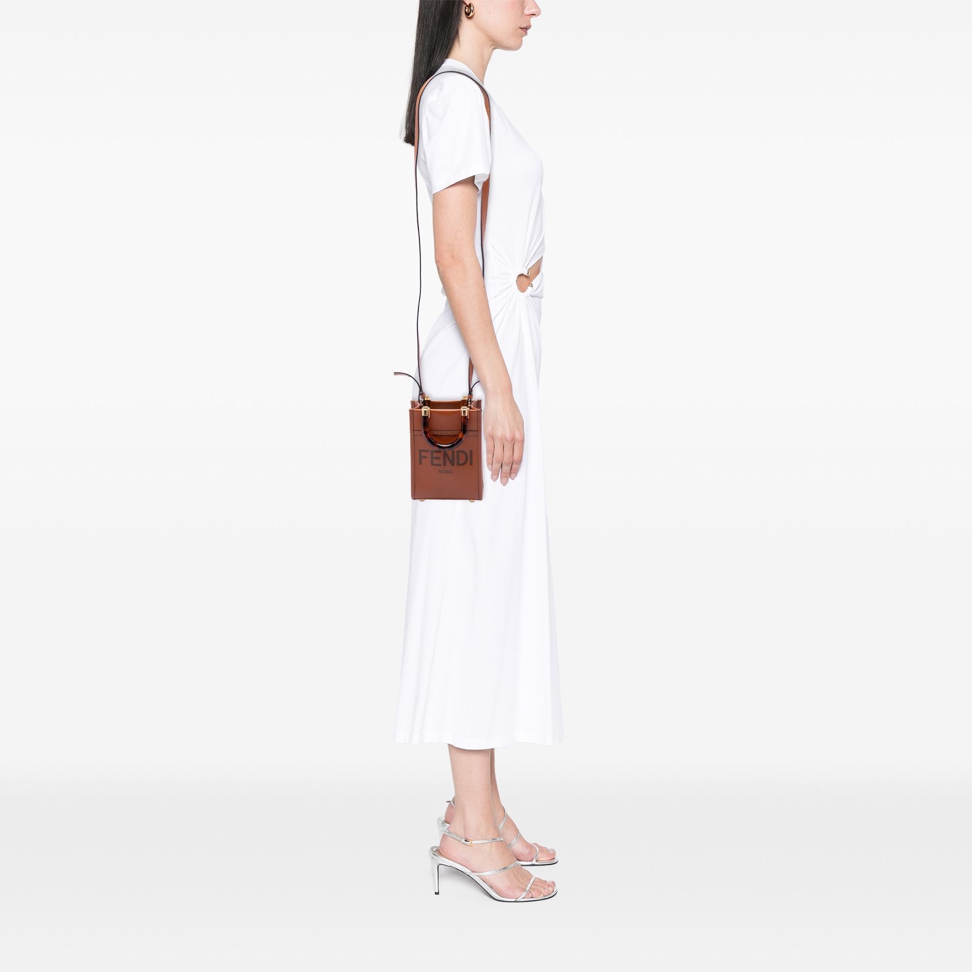 Fendi Mini Leather Sunshine Shopper Tote