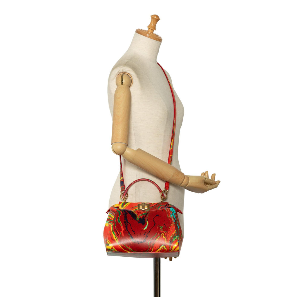 Fendi Mini Marbled Peekaboo Satchel